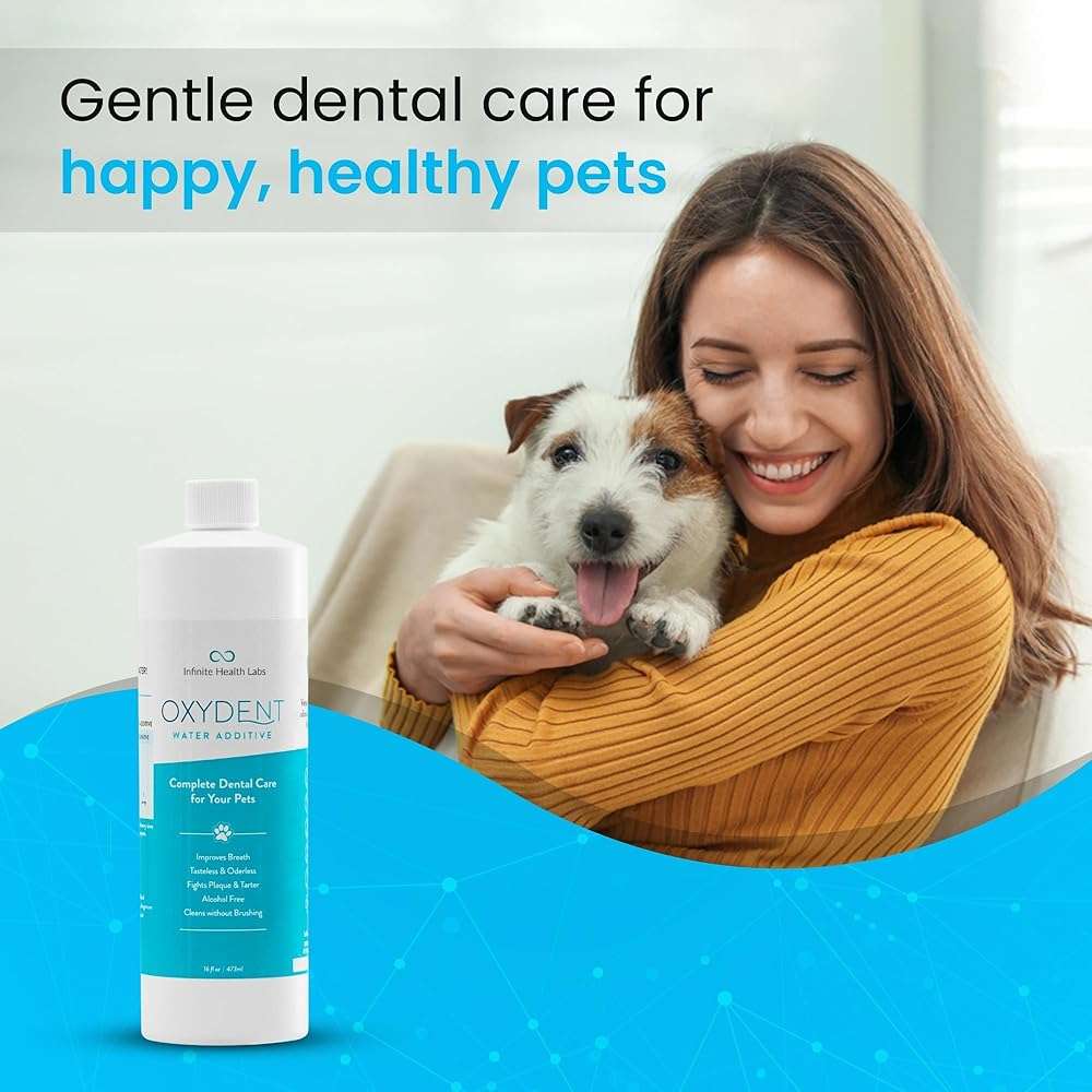 Infinite Health Labs Oxydent Premium Pet Dental Care Solution - Pet Water Additive & Mouthwash for Teeth Cleaning - Eliminate Bad Dog & Cat Bad Breath - Dog Dental Rinse - Fights Tartar & Plaque - Image 2