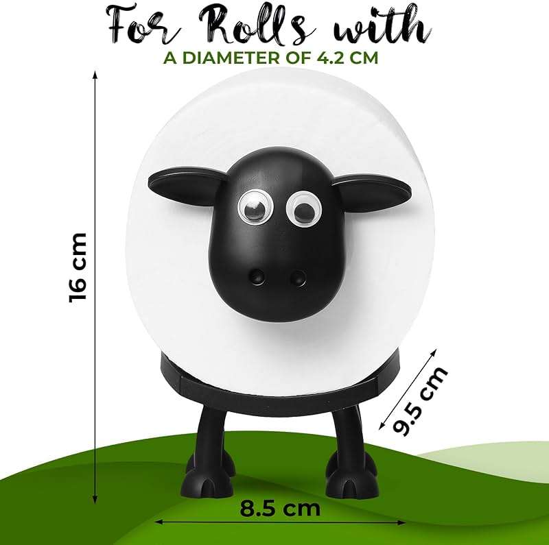 VELENTI Sheep Toilet Roll Holder - Funny Toilet Paper Holders Free Standing Cute Bathroom Decor - Premium 3D Printed Black Sheep Loo Rolls Holder - Hilarious Tissue Paper Roll Storage - Set of 3 - Image 3