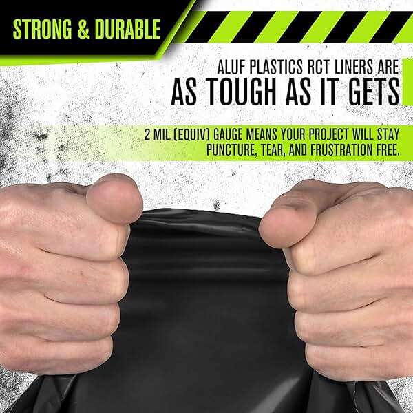 Aluf Plastics 55 Gallon Trash Bags Heavy Duty - (Huge 200 Pack) - 2.0 MIL Thick (equiv) - 38" x 58" - Garbage Bags for Toter, Contractors, Lawn, Leaf, Commercial, Kitchen, Industrial - Image 2