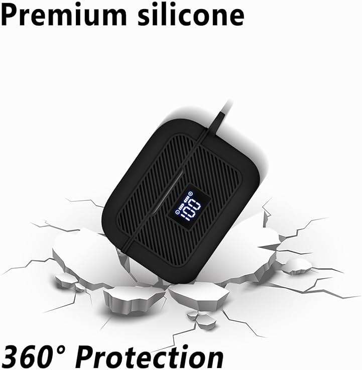 Geiomoo Silicone Case for TOZO Tonal Fits T21, T20, Protective Cover with Carabiner (Black) - Image 3