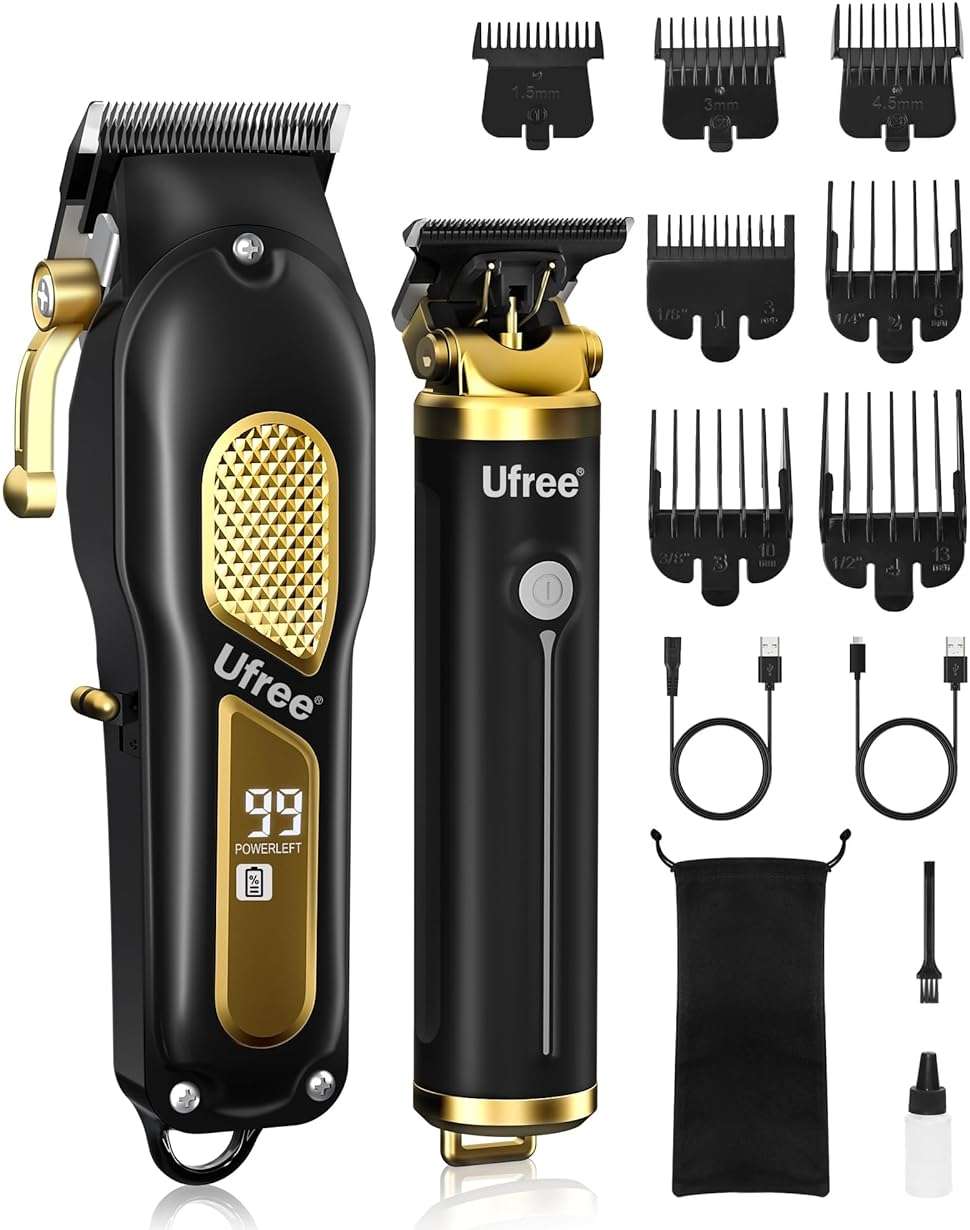 Ufree Hair Clippers for Men, Clippers and Trimmers Set, Cordless Barber Clippers, Grooming Kit, Gifts for Men - Image 1