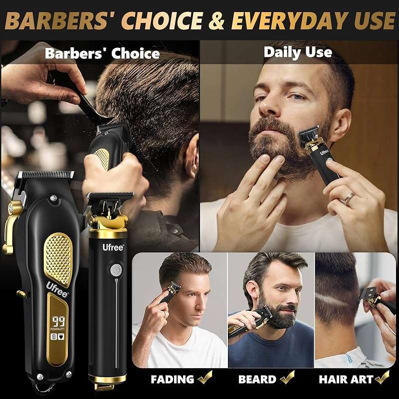 Ufree Hair Clippers for Men, Clippers and Trimmers Set, Cordless Barber Clippers, Grooming Kit, Gifts for Men - Image 2