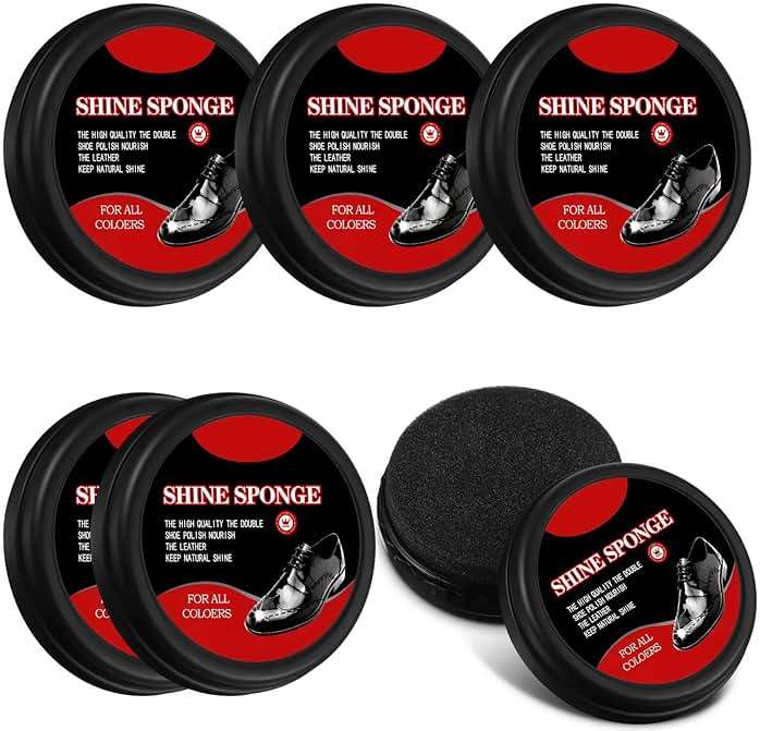 Loopeer 6 Pcs Neutral Shoe Shine Sponge, Instant Gloss and Portable, Leather Care for Furniture - Image 1