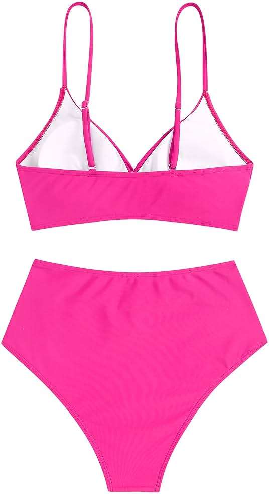 ZAFUL Women High Waisted Bikini Sets Two Piece Swimsuit Push Up Twist Front Ruched Bathing Suit - Image 5