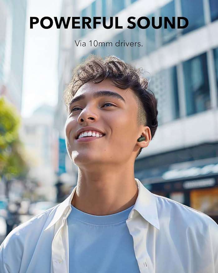 Soundcore P30i by Anker Noise Cancelling Earbuds, Strong and Smart Noise Cancelling, Powerful Bass, 45H Playtime, 2-in-1 Case and Phone Stand, IP54, Wireless Earbuds, Bluetooth 5.4 (Green) - Image 4
