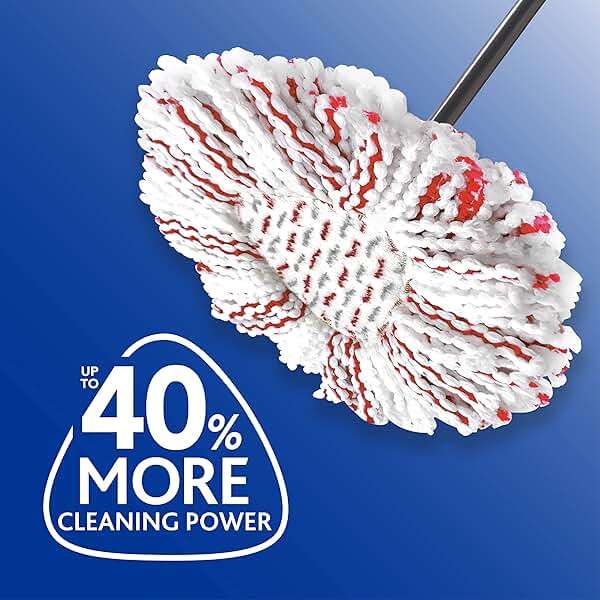 O-Cedar Microfiber Cloth Mop Refill, Blue & EasyWring Deep Clean (1-Pack) | 40% More Cleaning Power | Compatible With O-Cedar EasyWring Spin Mop & Bucket System - Image 7