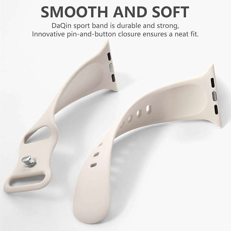 DaQin Sport Band Compatible with Apple Watch Bands 40mm 41mm 42mm 44mm 45mm 46mm 49mm 38mm Women Men, Soft Silicone Waterproof Wristband Strap for iWatch Band Series 11 10 9 8 7 6 5 4 3 2 1 SE Ultra - Image 4