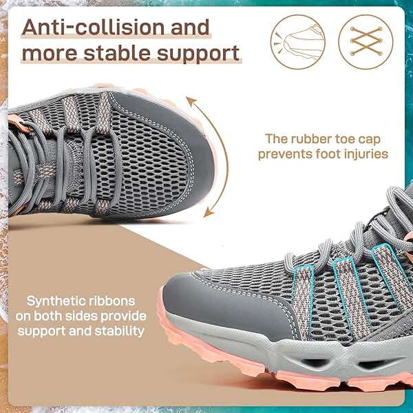 ziitop Womens Hiking Water Shoes for Women Quick Dry Outdoor Sport Sneakers Non Slip Lightweight Breathable Summer Trekking and Walking Climbing Shoe - Image 3