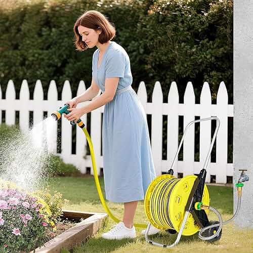3ft Short Garden Hose with Female to Female Connector - Metal Leakproof Leader Hose for Hose Reel, Heavy Duty 304 Stainless Steel Flexible Hose for Outdoor Garden Watering Car Pet Cleaning - Image 2