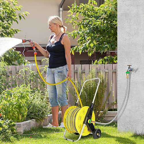 3ft Short Garden Hose with Female to Female Connector - Metal Leakproof Leader Hose for Hose Reel, Heavy Duty 304 Stainless Steel Flexible Hose for Outdoor Garden Watering Car Pet Cleaning - Image 7