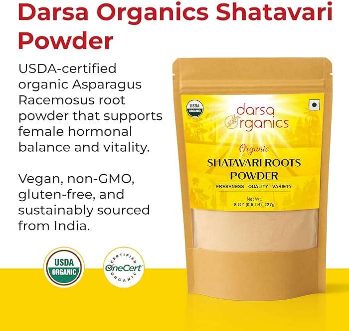 Darsa Organics Shatavari Powder 8 oz - USDA Certified Shatavari Organic, Traditional Ayurvedic Herbal Powder for Tea, Coffee and Smoothies, Vegan Kosher Non-GMO - Image 2