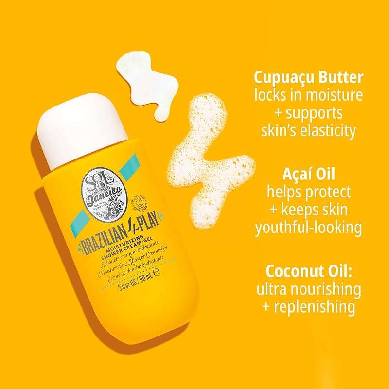 Sol de Janeiro Ultimate Shower Bundle | Travel Size Mini Brazilian Play Moisturizing Shower Cream Gel Body Wash + Brazilian Joia Damage Repairing Shampoo and Conditioner Set | Amazon Exclusive - Image 8