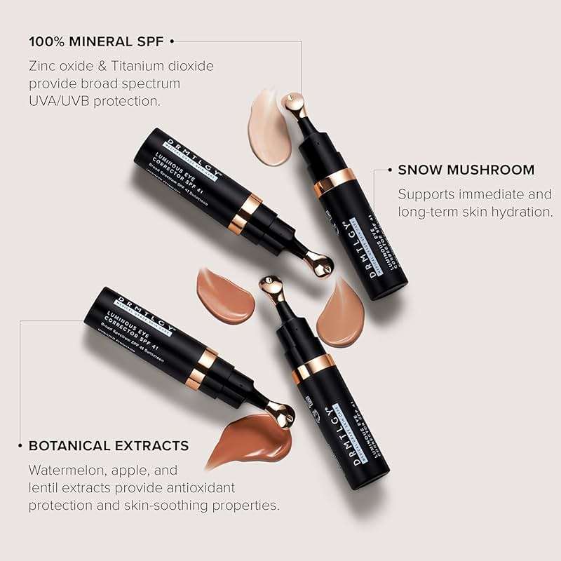 DRMTLGY Luminous Eye Corrector SPF 41 – Fair – Under Eye Color Corrector for Dark Circles – Hydrating Anti-Aging Tinted Eye Cream, Mineral Broad Spectrum Sun Protection, 0.25 fl oz / 7 mL - Image 4
