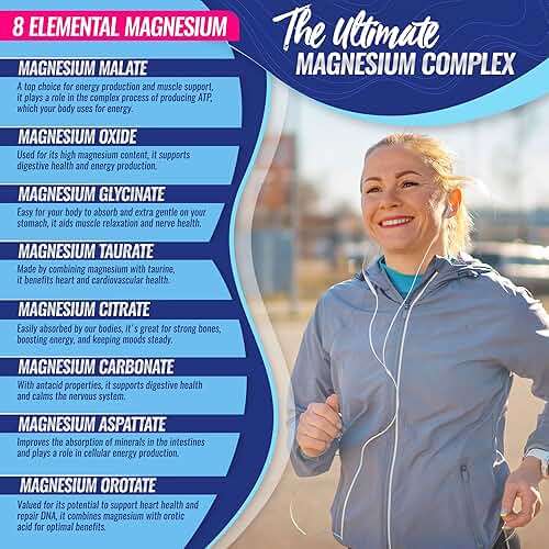 Magnesium Complex Supplement 8 Elemental 1000mg - Magnesium Glycinate, Citrate, Malate, Taurate, Chelated for Easy Absorption for Bones, Muscle, Recovery, Energy, Vegan Non-GMO 90 Capsules - Image 3