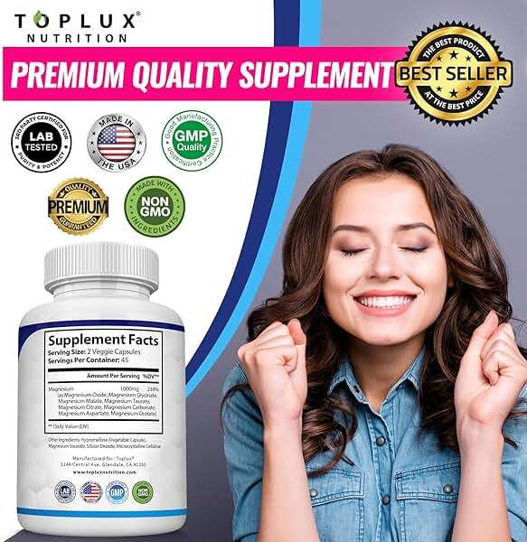 Magnesium Complex Supplement 8 Elemental 1000mg - Magnesium Glycinate, Citrate, Malate, Taurate, Chelated for Easy Absorption for Bones, Muscle, Recovery, Energy, Vegan Non-GMO 90 Capsules - Image 6