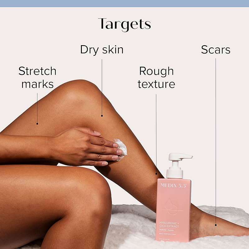 Medix 5.5 Women Firming Collagen Cream + Hyaluronic Acid Body Lotion | Anti Aging Firming Lotion & Face Moisturizer | Crepey Skin, Stretch Marks, & Dry Skin | Skin Care Products | 2 Piece Bundle - Image 5