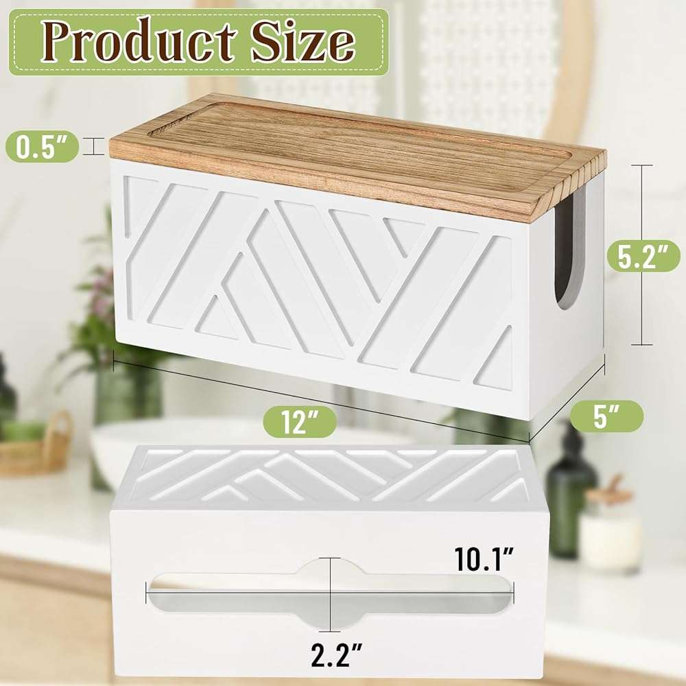 Paper Towel Dispenser Wall Mount, Paper Towel Holder Wall Mounted with Lid, Solid Wood Commercial C-Fold, Z-Fold, Trifold Hand Paper Towel Holder Dispenser Hand Towel Holder for Bathroom Kitchen Decor - Image 3