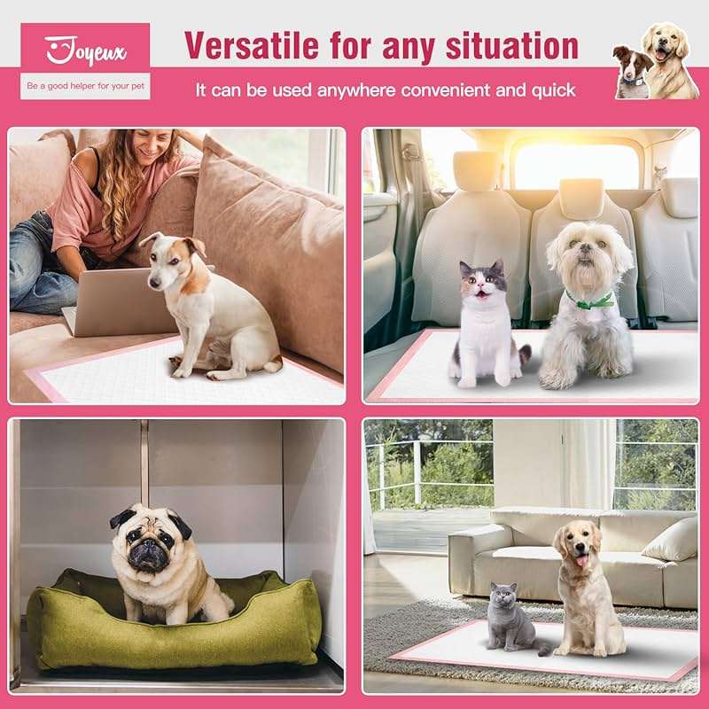 Joyeux Extra Large Puppy Pads, Super Absorbent, Ultra Leak-Proof, Quick Dry - 31.5" x 35.4" Pee Pads for Dogs - Dog Pads for Potty Training, 40 Count, Unscented, Pink, XXL - Image 6