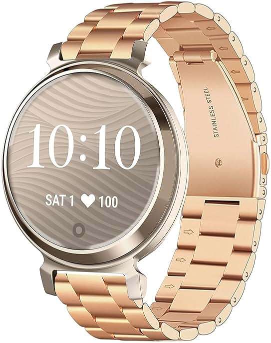 Lamshaw Compatible for Garmin Lily 2 Active Band, Quick Release Stainless Steel Metal Replacement Straps Compatible for Garmin Lily 2, Lily 2 Active, Classic Smartwatch - Image 1