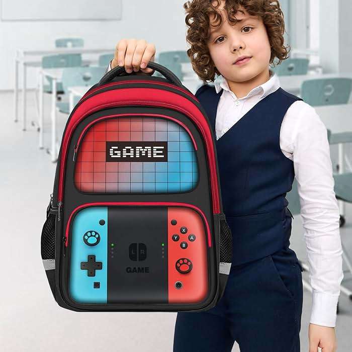 JIRAIKEI Kids Backpack For Boys，Gamer Boys Backpack For Children Teens Elementary Middle School, 17″ Students Bookbag - Image 5