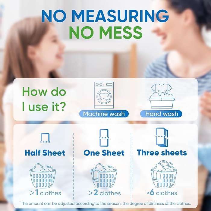 Diesetsr Laundry Detergent Sheets 150 Counts Travel Laundry Sheet ECO-friendly, 300 Small Loads Plastic-Free Clothes Washing Soap- Laundry Sheet Fresh Linen - Image 6