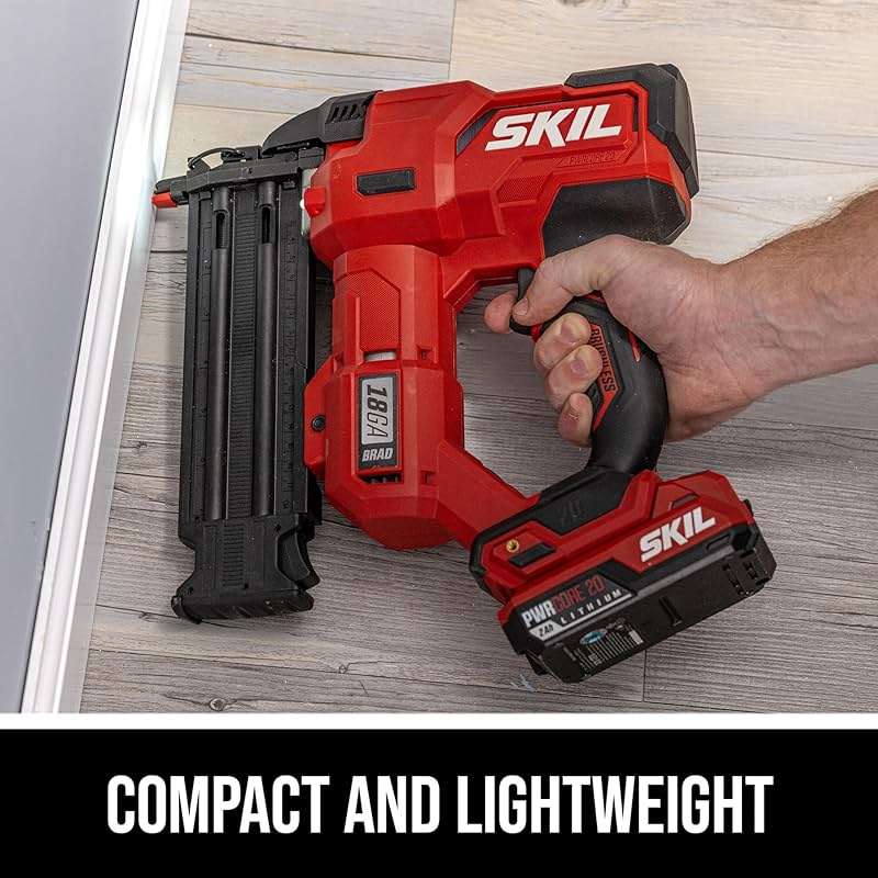 SKIL PWR CORE 20 Brushless 20V 18Ga Brad Nailer Kit including 2.0Ah USB-C Battery and Charger-NA1800B-10 - Image 2