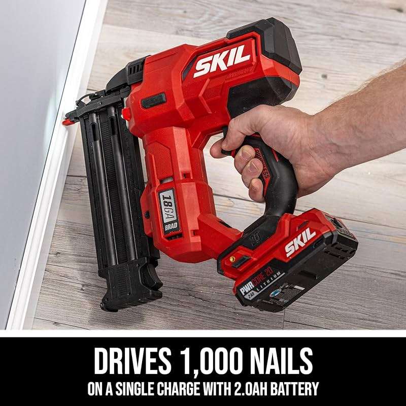 SKIL PWR CORE 20 Brushless 20V 18Ga Brad Nailer Kit including 2.0Ah USB-C Battery and Charger-NA1800B-10 - Image 5