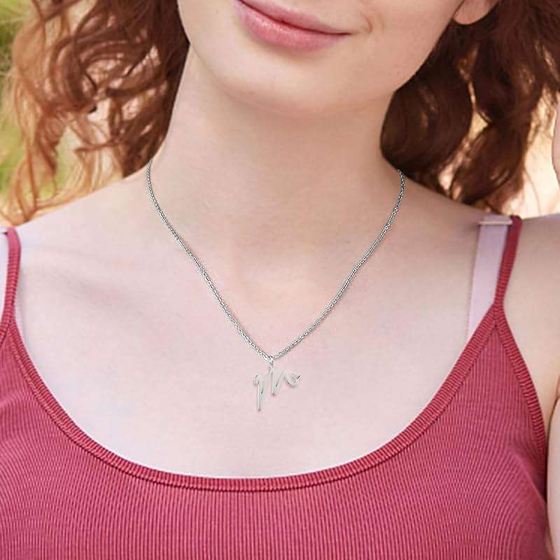 HSWYFCJY Initial Necklace for Women,14K Gold Dainty A-Z Letter Pendant with Heart Choker Necklace Jewelery Gifts,Personalized Cursive Cute Tiny Initial Pendant Necklace for Girls - Image 3