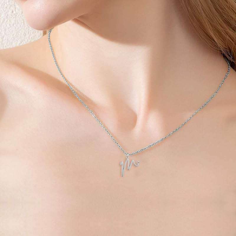 HSWYFCJY Initial Necklace for Women,14K Gold Dainty A-Z Letter Pendant with Heart Choker Necklace Jewelery Gifts,Personalized Cursive Cute Tiny Initial Pendant Necklace for Girls - Image 4