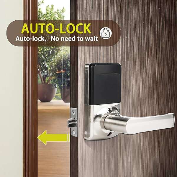 Keypad Door Lock with Handle, Digital Door Lock with Keypad Set,Keyless Entry Door Locks with Handle-IC Card and Anti-peep Password- Brushed Nickel-2PACKset - Image 4