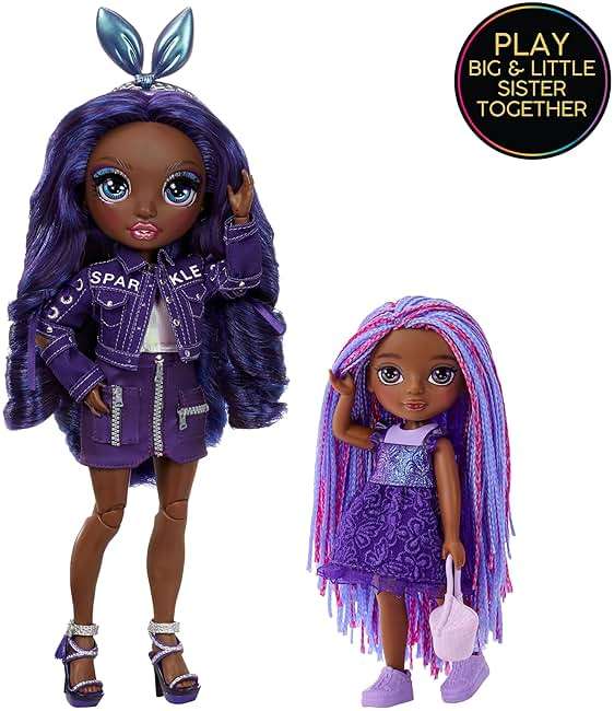 Rainbow High Littles – Indigo Bailey, Purple 5.5" Posable Small Doll with Purse, Magical Pet Fox, Girls Toy Gift, Kids Ages 4-12 Years - Image 4