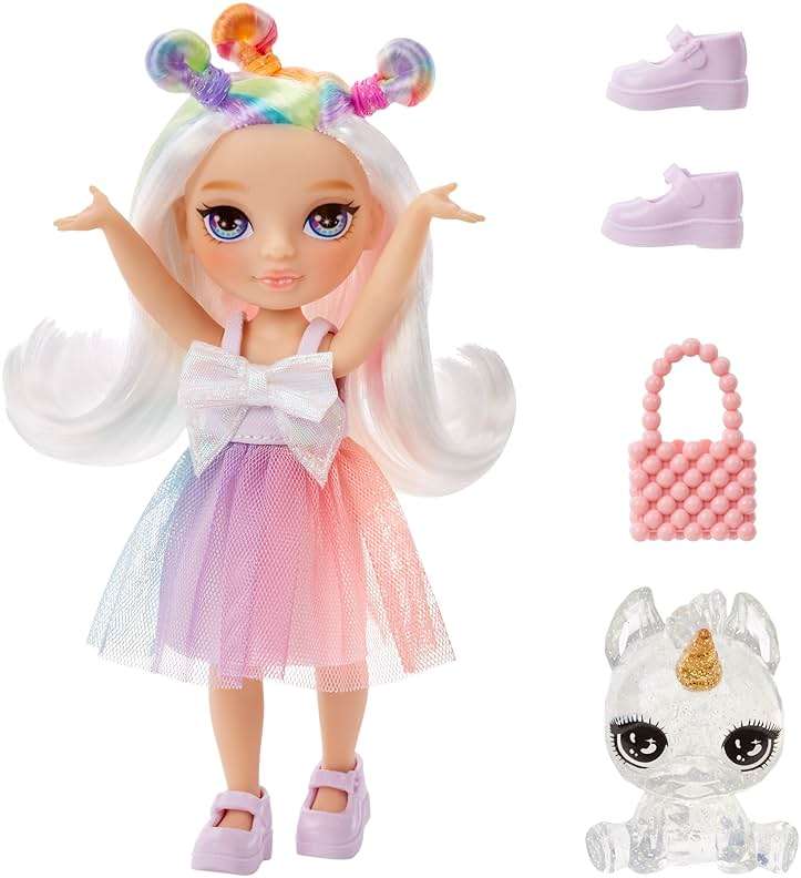 Rainbow High Littles – Opal Raine, Rainbow 5.5" Posable Small Doll with Purse, Magical Pet Unicorn, Girls Toy Gift, Kids Ages 4-12 Years - Image 3