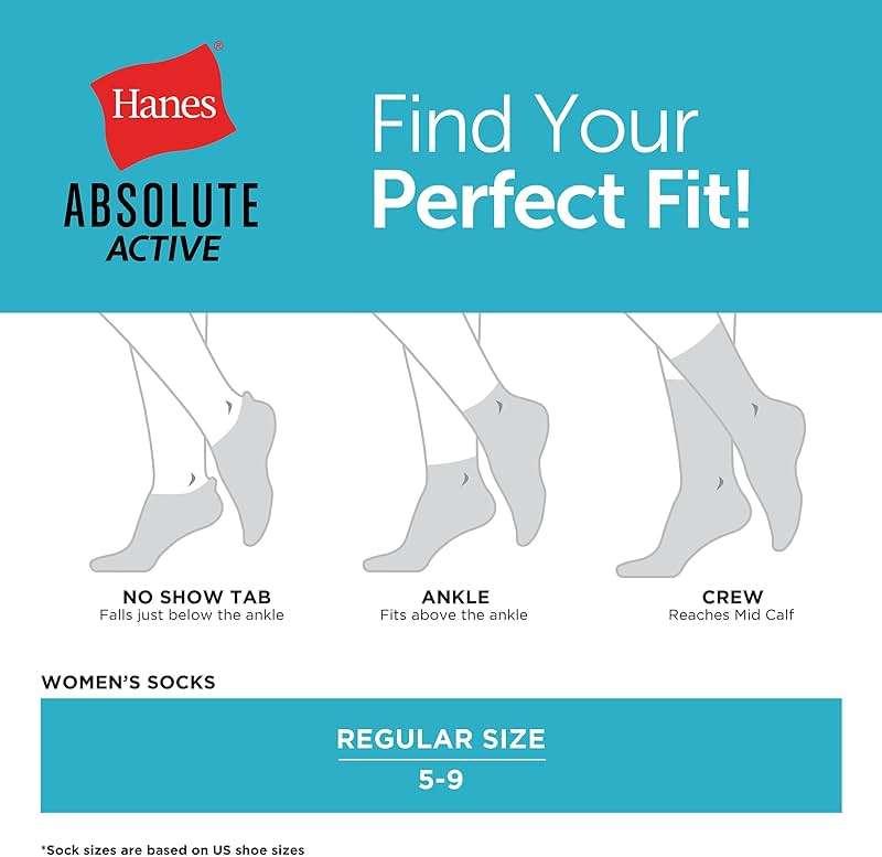 Hanes Women's Socks, 4-pack, Absolute Active Cushioned Moisture-wicking Best Women's Socks, Crew, Ankle and No Show - Image 5