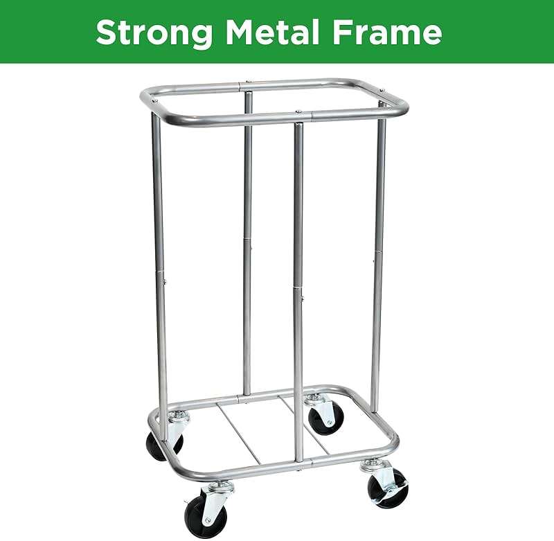 Laundry Basket with Wheels, Rolling Laundry Hamper with Removable Bag, 100L Laundry Sorter Cart, Tall Narrow Slim Clothes Hamper Organizer with Sturdy Metal Frame, Black+Silver - Image 7