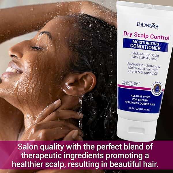 TriDerma Psoriasis Control Scalp Exfoliator Shampoo 8.3 oz & Dry Scalp Moisturizing Hair Conditioner 6.0 oz, Salon Quality Dry Scalp Treatment Hair Care, Fresh Rosemary Oil, Value Bundle - Image 5