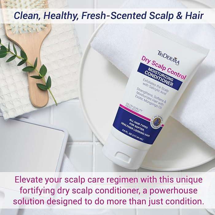 TriDerma Psoriasis Control Scalp Exfoliator Shampoo 8.3 oz & Dry Scalp Moisturizing Hair Conditioner 6.0 oz, Salon Quality Dry Scalp Treatment Hair Care, Fresh Rosemary Oil, Value Bundle - Image 7