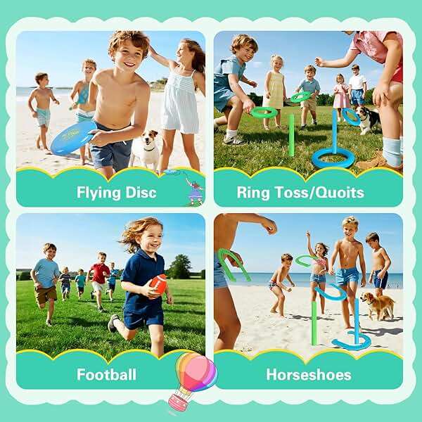 Outdoor Toys for Kids Ages 4-8, 8-in-1 Backyard Games Set with Multiple Sports Activities, Outdoor Family Play for Boys and Girls, Ideal for Parties, Camping & Birthday Gifts - Image 4