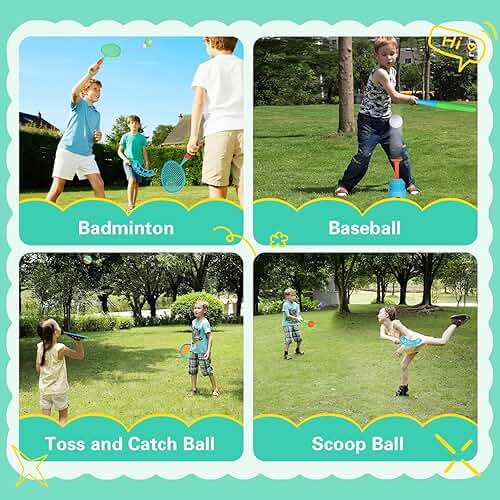 Outdoor Toys for Kids Ages 4-8, 8-in-1 Backyard Games Set with Multiple Sports Activities, Outdoor Family Play for Boys and Girls, Ideal for Parties, Camping & Birthday Gifts - Image 5