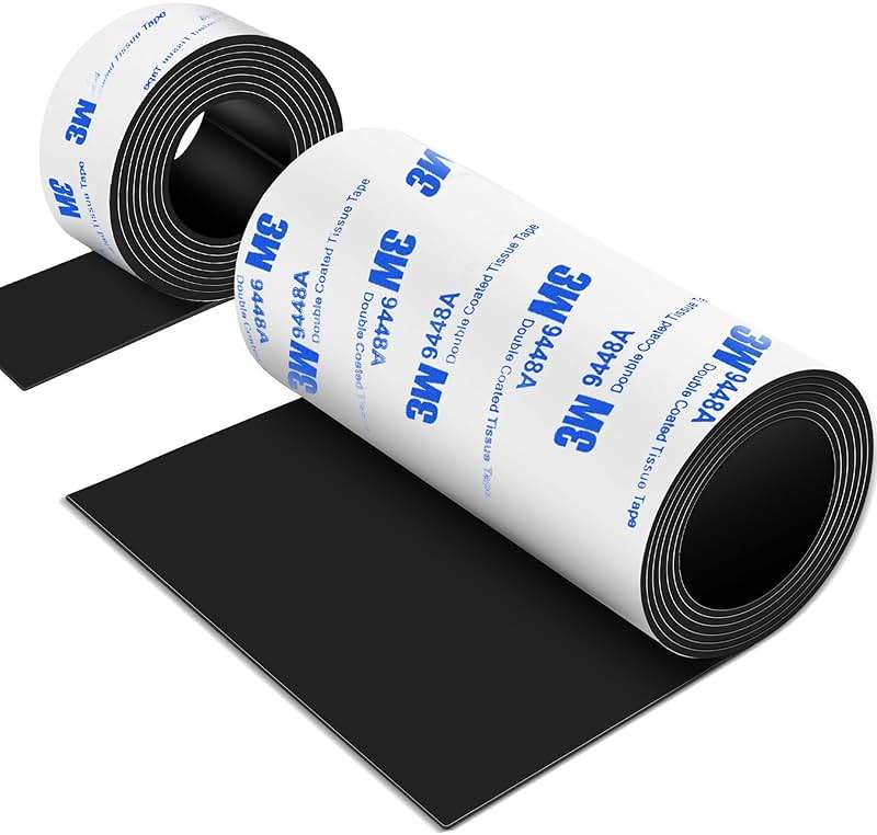 Non Slip Furniture Pads, 2 Rolls Rubber Adhesive Pads, Adhesive Rubber Pads for Furniture and Appliances 4x40 inch+1x40 inch - Image 1