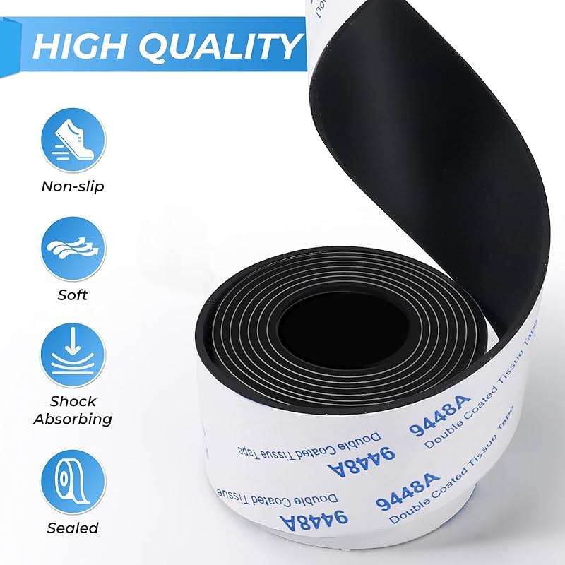 Non Slip Furniture Pads, 2 Rolls Rubber Adhesive Pads, Adhesive Rubber Pads for Furniture and Appliances 4x40 inch+1x40 inch - Image 6