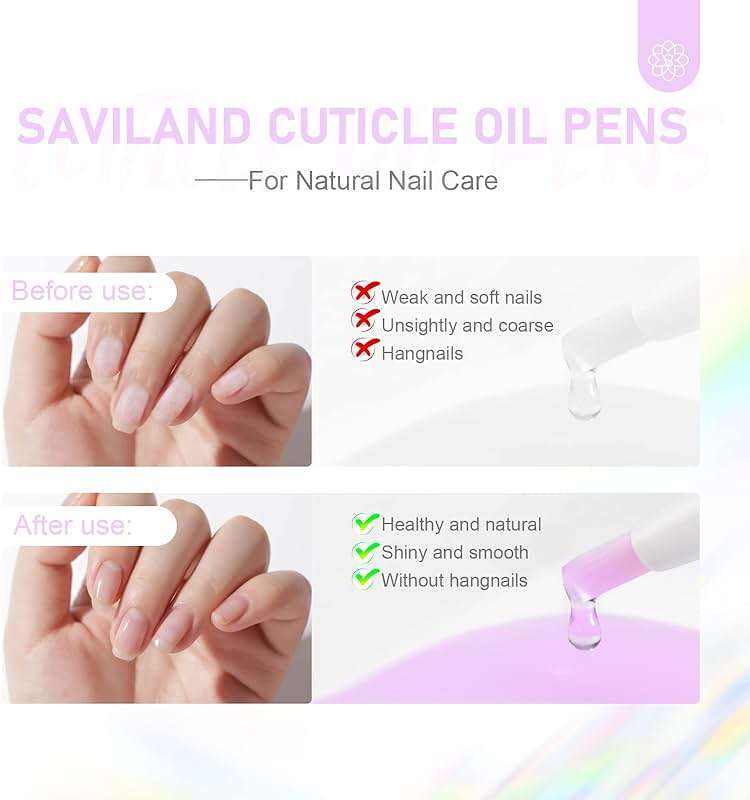 SAVILAND Natural Cuticle Oil Pen: 6PCS Revitalizing Cuticle Oil for Nails with Vitamin E Repaired Cuticles Overnight Cuticle Softener Nail Strengthener Protector for Damaged Skin Thin Nail - Image 3