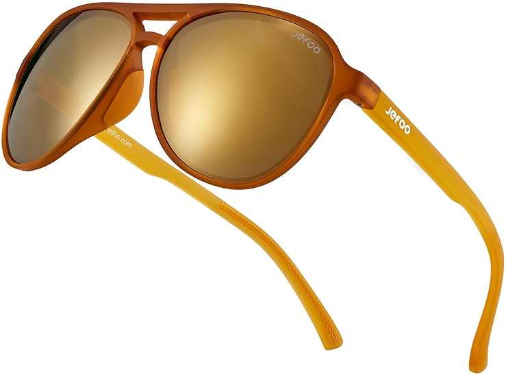 Jefoo Polarized Aviator Sunglasses for Women Men Retro Trendy Sports Sunglasses for Outdoor UV400 Protection - Image 1