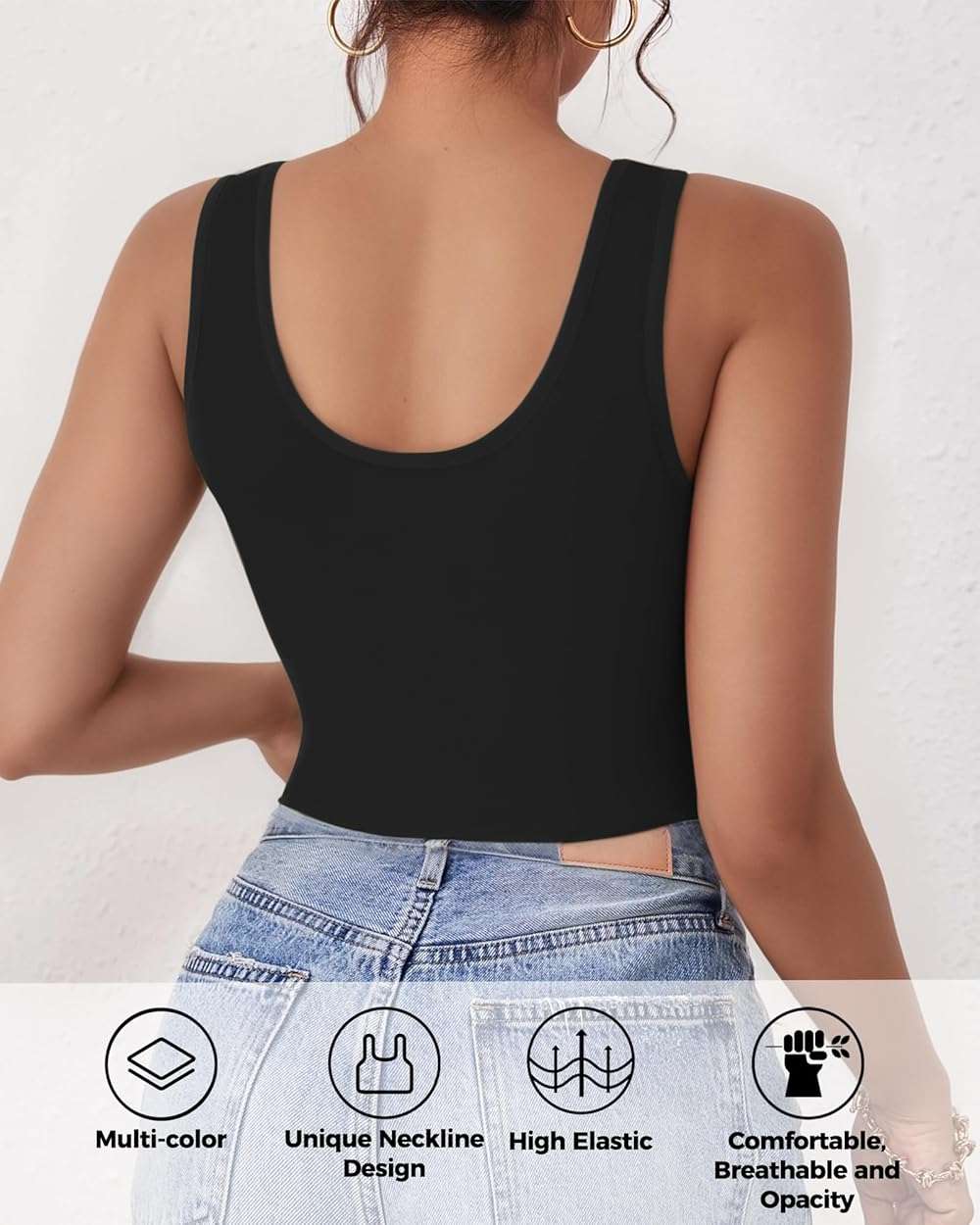 2-3Pcs Tank Tops for Women, U Neck Sleeveless Crop Tops, Basic Cropped Racerback Going Out Tops Athletic Sports Shirts - Image 2