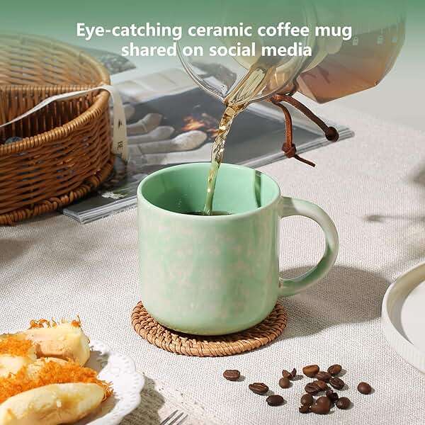 MONITO 12 OZ Coffee Mugs Set of 4, Modern Ceramic Coffee Mugs Set with handle for Tea/Latte/Cappuccino/Milk/Cocoa. - Image 2