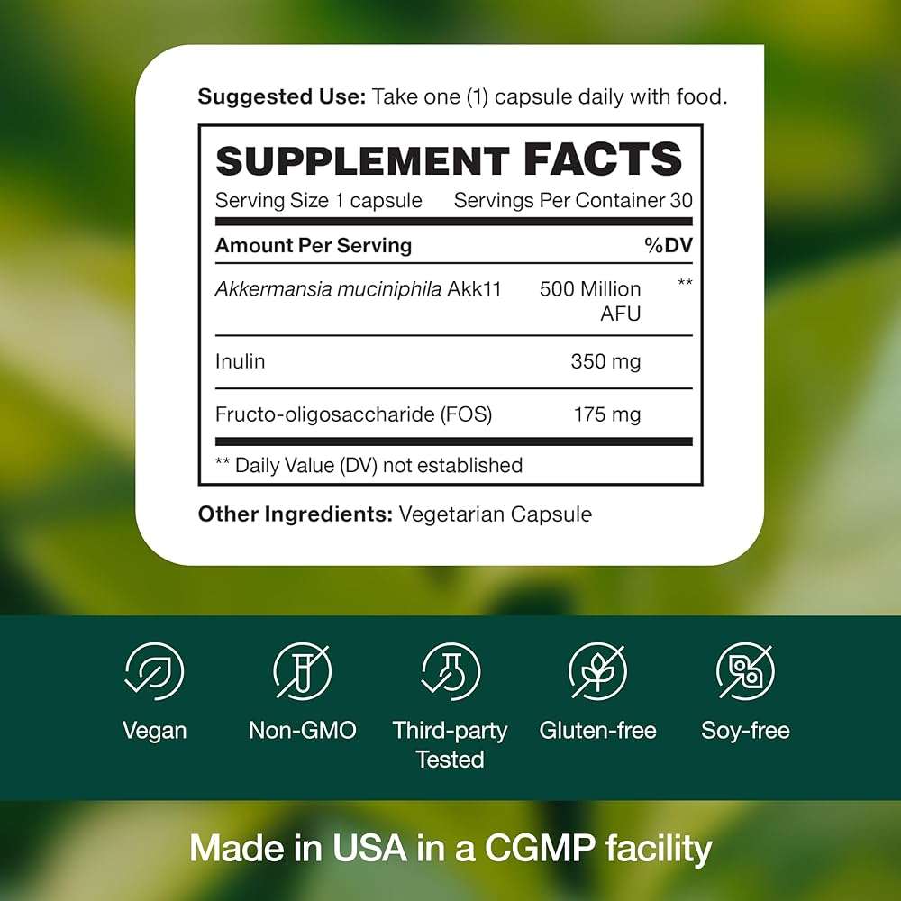 Fresh Nutrition Akkermansia Muciniphila Probiotic 500M AFU for GLP-1 Production - Pre + Probiotic Supplement - 30 Capsules - Image 5