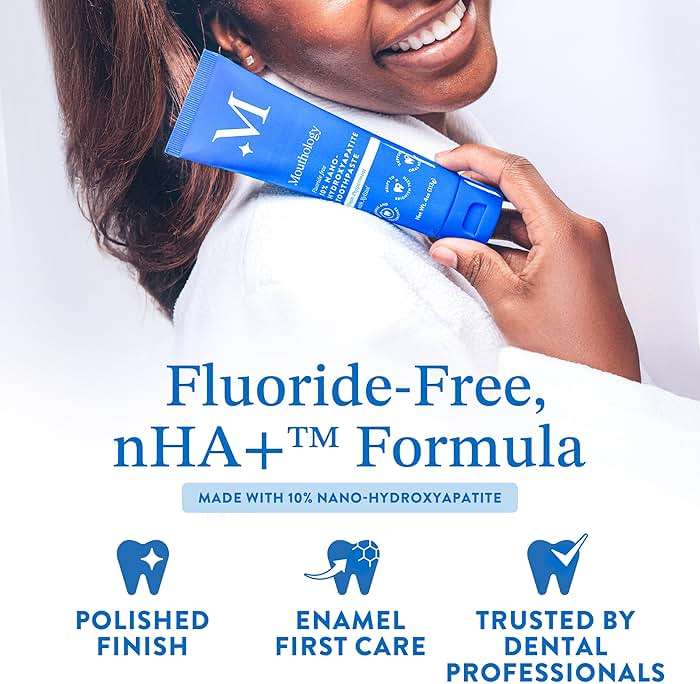 Mouthology 10% Nano Hydroxyapatite Toothpaste Fluoride Free, Whitening*, Rod Shaped nHa, Xylitol Toothpaste for Adults, Enamel Care*, Sensitive Teeth*, SLS Free, Mint 4oz (USA Made) Package May Vary - Image 5