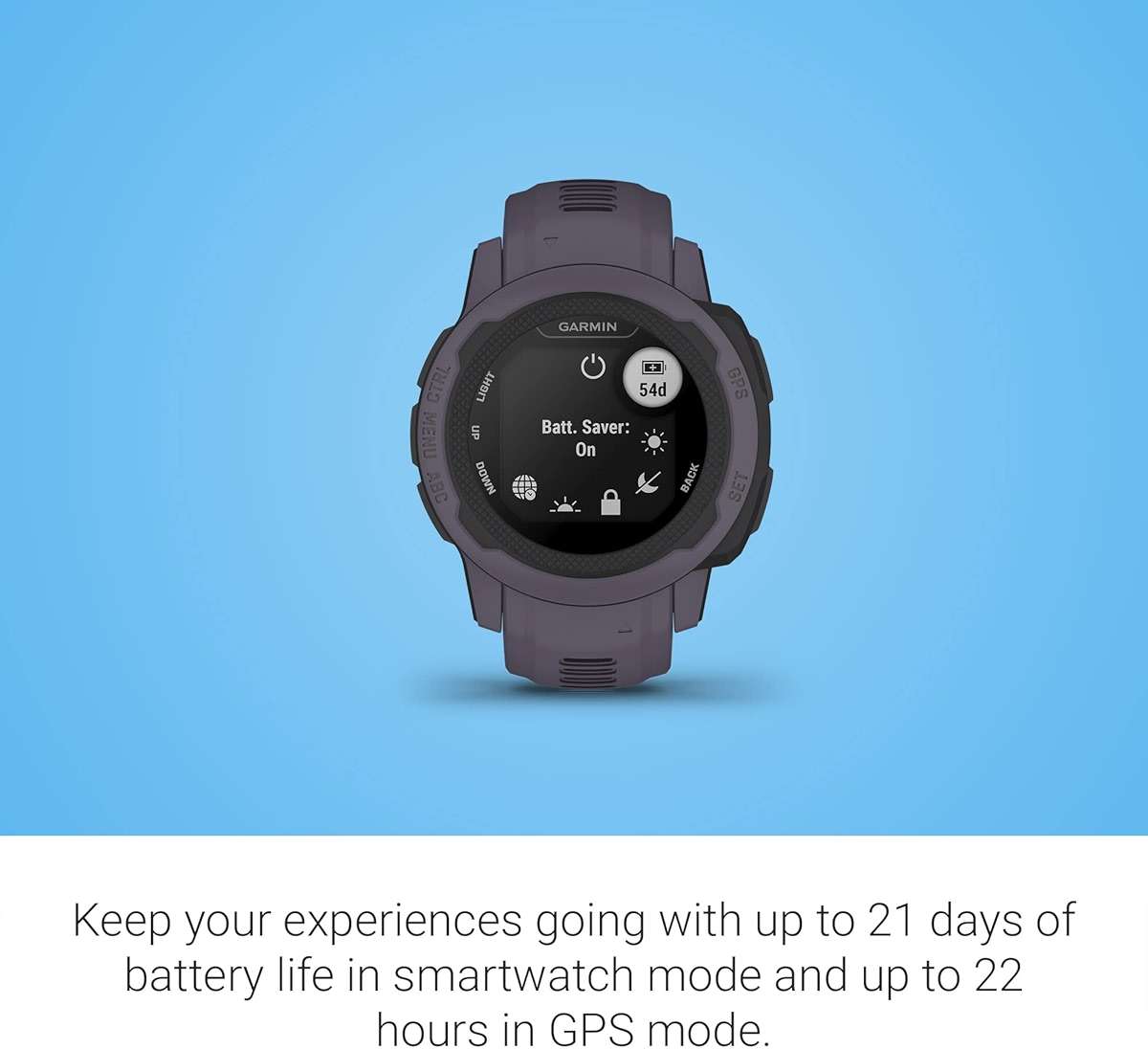 Garmin Instinct 2S, Smaller-Sized GPS Outdoor Watch, Multi-GNSS Support, Tracback Routing, Deep Orchid (Renewed), 40 MM - Image 3