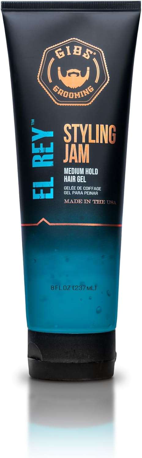 GIBS Grooming El Rey Styling Jam for Men, Medium Hold Hair Gel - Image 1