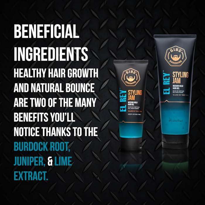 GIBS Grooming El Rey Styling Jam for Men, Medium Hold Hair Gel - Image 4