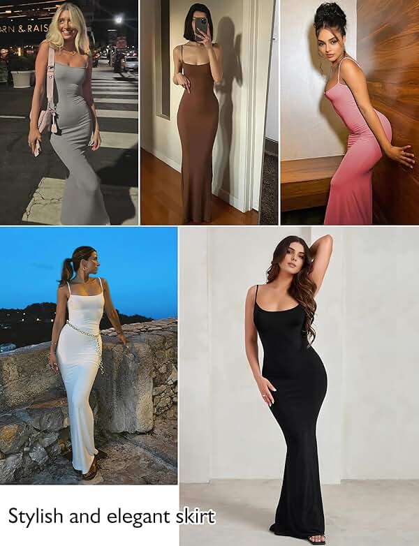 Buauty Womens Summer Dress Bodycon Maxi Dress Sleeveless Casual Long Dresses 2026 Spaghetti Strap Slip Elegant Evening Party - Image 6